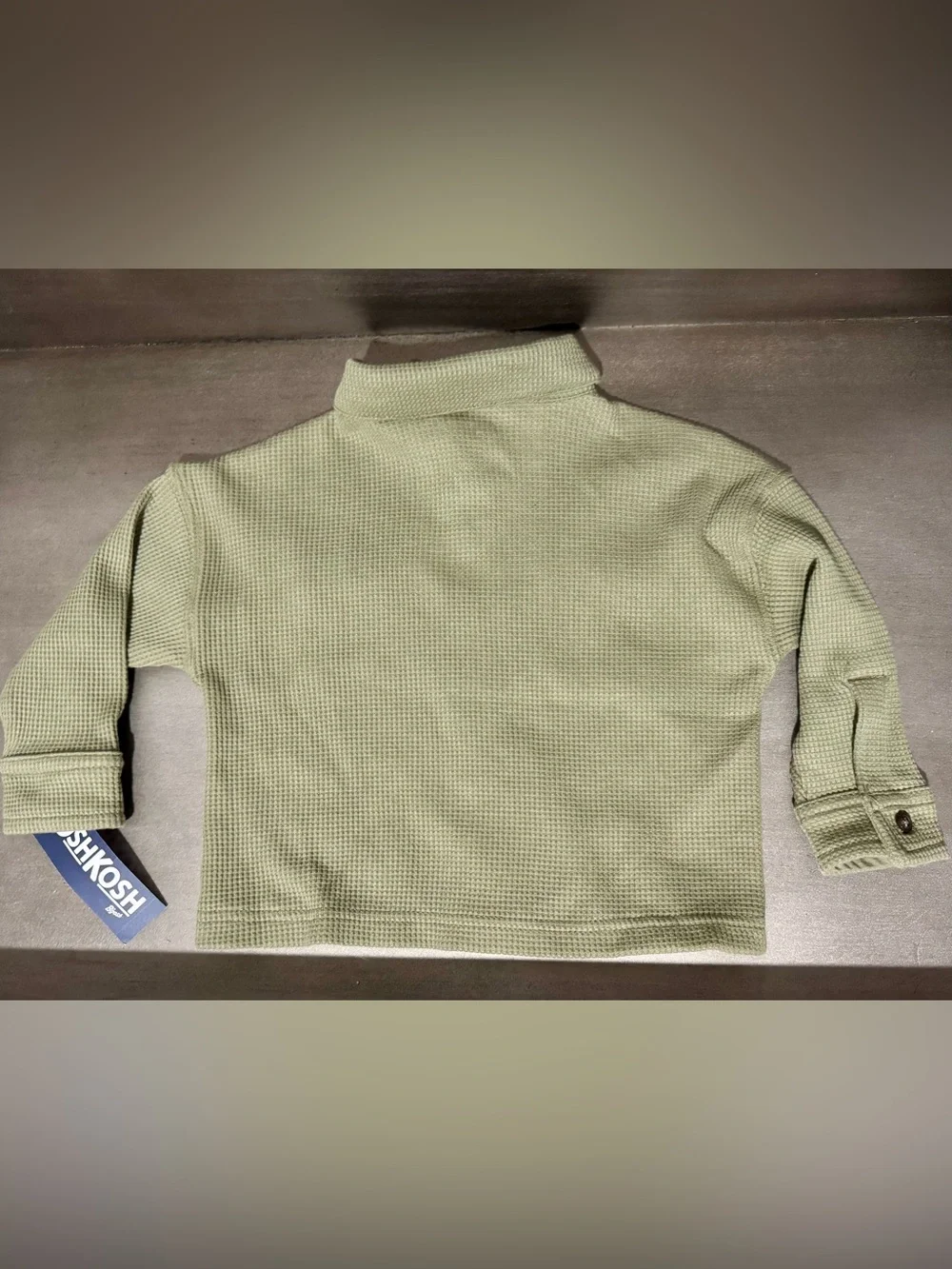 Oshkosh Bigosh Army Green Waffle Button-Up